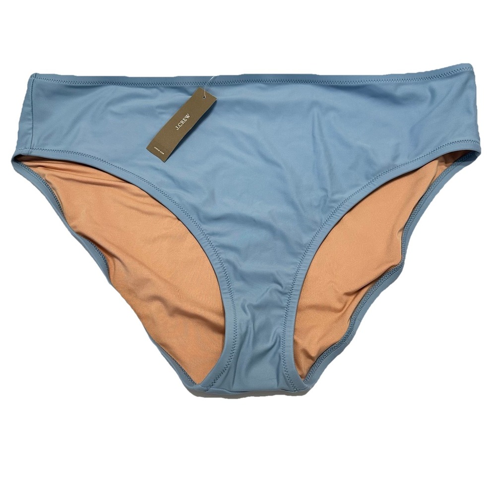 J. CREW Women's High-rise Bikini bottom Blue Mist Size XXL‎ New With Tags